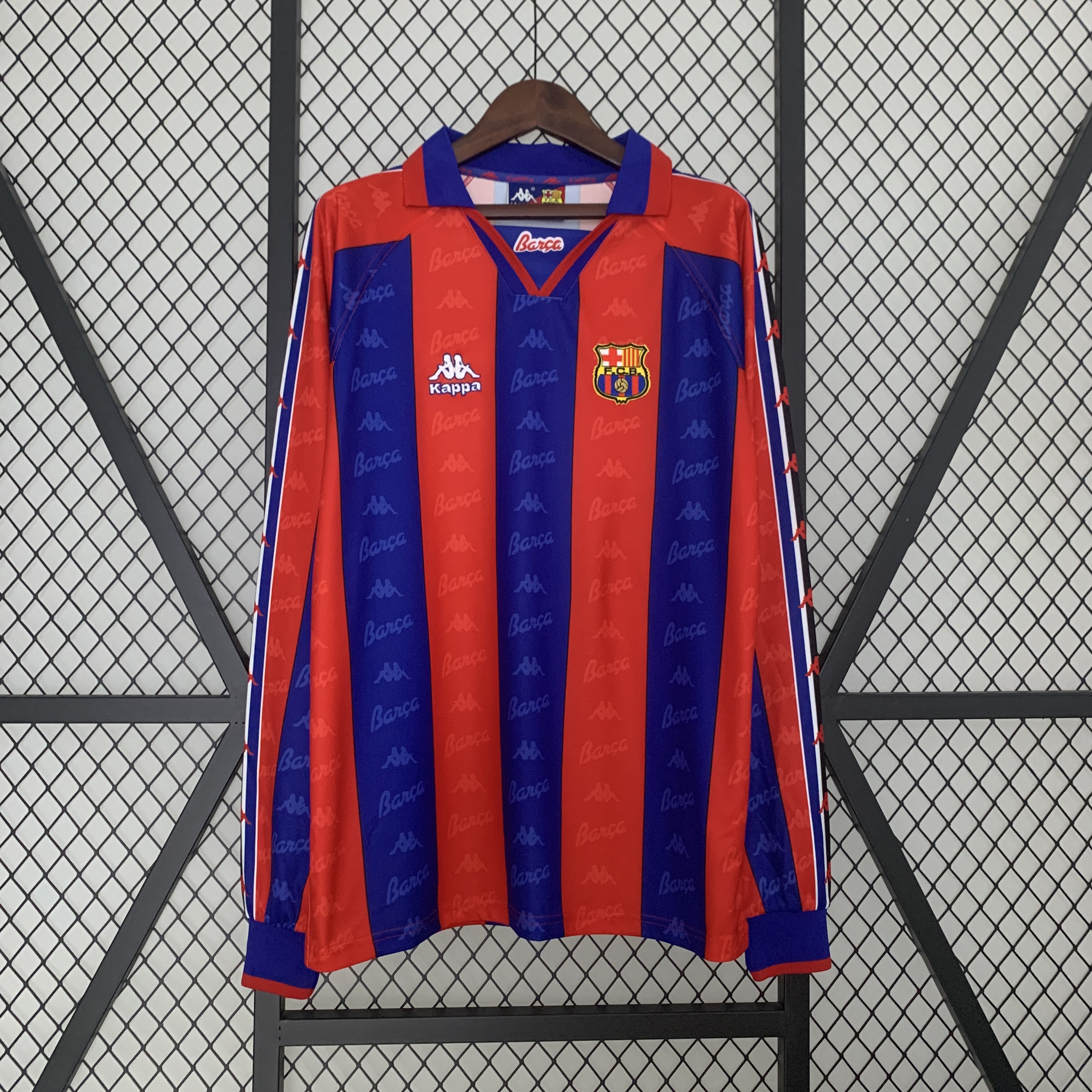 Barcelona Retro 96-97 Home Stadium Long Sleeve Jersey